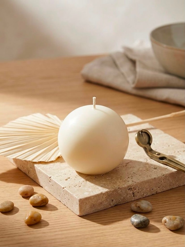 Spherical handcrafted candle by Waxart Studio